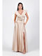 Maxi Dress for Wedding Christening Satin Vanilla