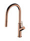 Omnires Kitchen Faucet Counter with Shower Copper