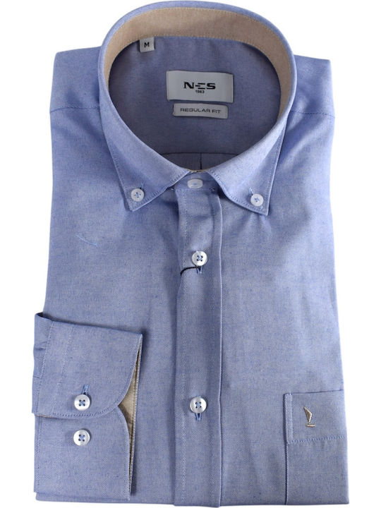 Long Sleeve Shirt in Regular Fit Sky Blue