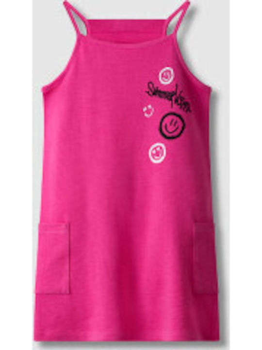 Nek Kids Wear Παιδικό Φόρεμα Αμάνικο Φούξια
