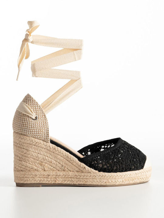 Espadrille Platforms Lace Up Straps Women's Js-...