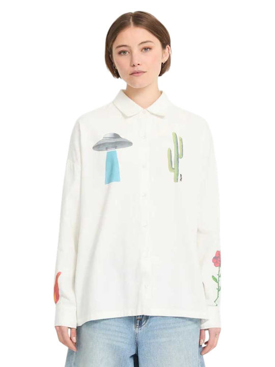 Shirt Long Sleeve Women's Shirt Cream