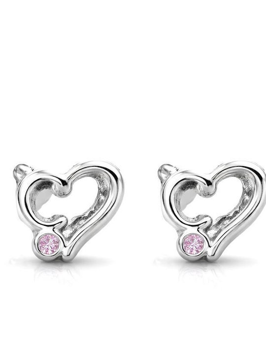 Paraxenies Kids Earrings Studs Heart Made of Silver