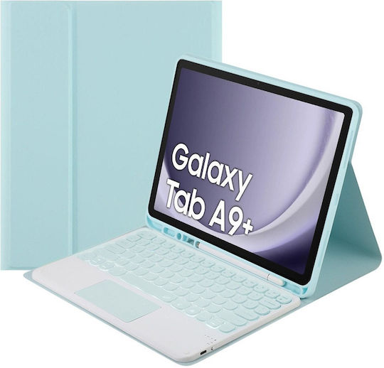 Strado Калъф С Клавиатура Galaxy Tab A9 Plus Син