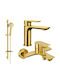 Mexen Mixing Shower Faucet Complete Set Gold