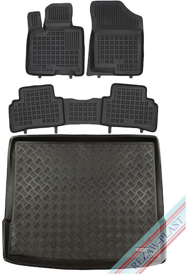 Floor Mats Trunk Set Hyundai Tucson III Facelift Non-Slip Bottom 4 Pieces