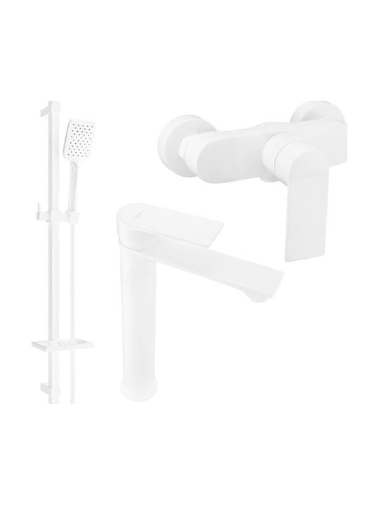 Mexen Baterie Amestecare Pentru Duș Set Complet Albă
