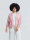 Women's Knitted Cardigan In Pink Color