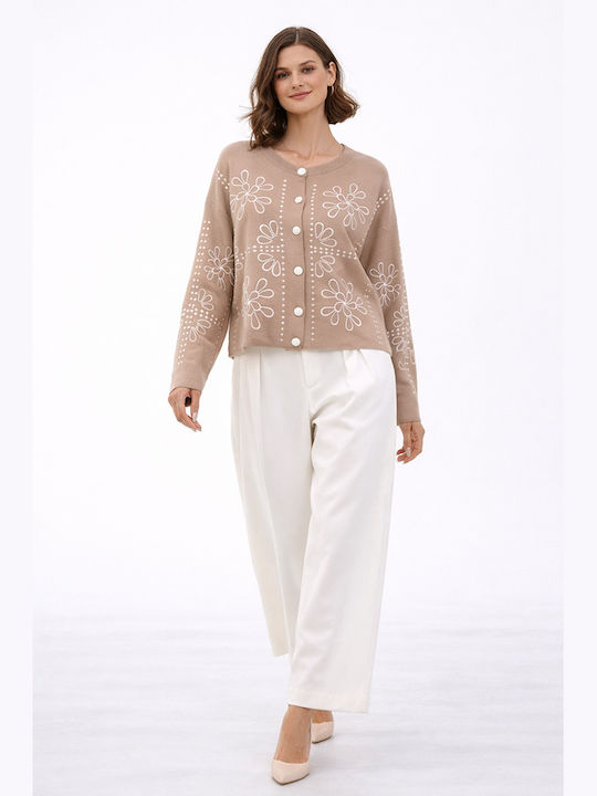 Women's Knitted Cardigan Powder Beige