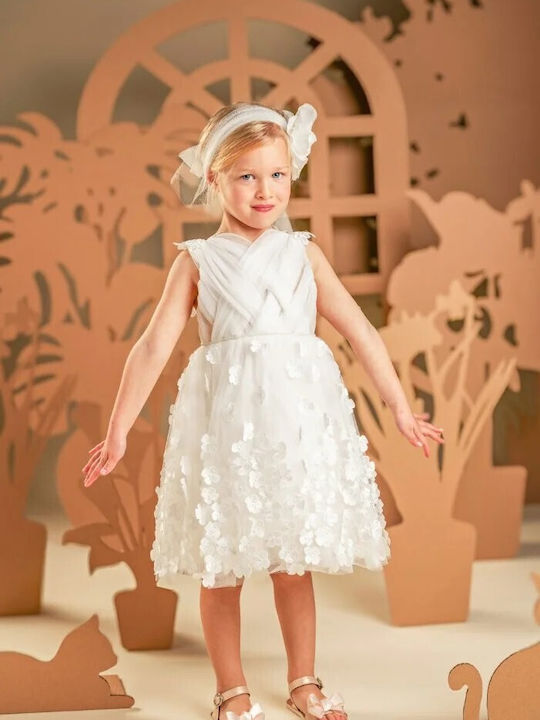 Baby Bloom Бяла Рокля за Кръщене от Тюл