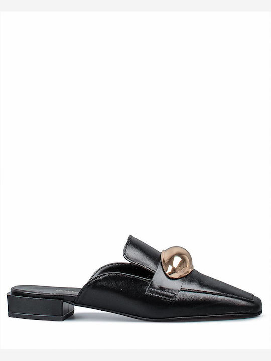 Mules With Heel In Black Colour