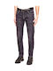 Men's Elastic Jeans Pants with Slim Tapered Fit Black