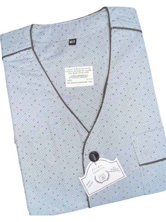 Lanotte Summer Men's Cotton Pyjama Light Gray