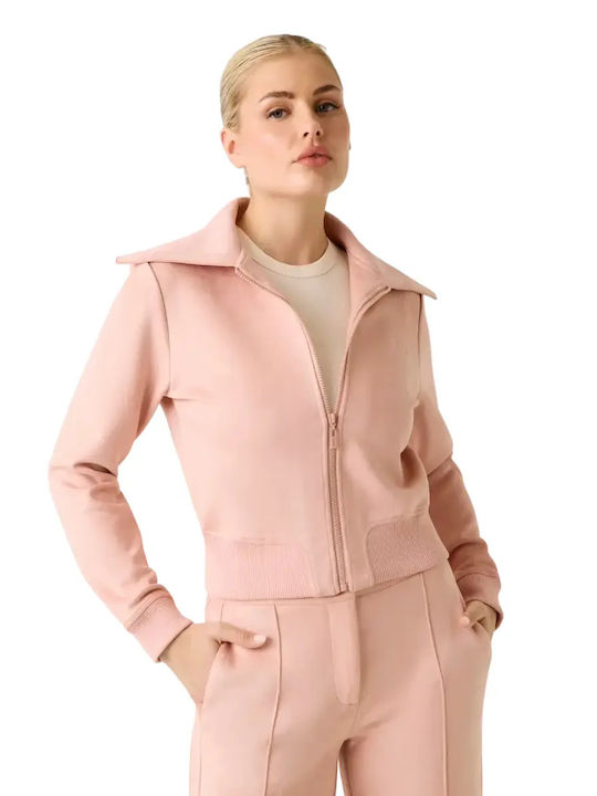 Women's Sweatshirt Cardigan Pink