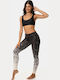 Athletic Leggings Lines Size M Black