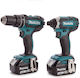 Makita DLX2131J Σετ Δράπανο & Κρουστικό Δραπανοκατσάβιδο 18V με 2 Μπαταρίες 3Ah και Θήκη