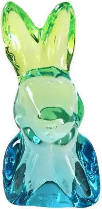 Iepuraș De Cristal Din Sticlă Albastră 6x5x12 Cm Vopsit Cu Spray