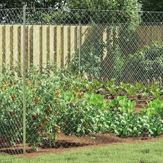 vidaXL Galvanized Wire Fencing Set Silver 2x10m
