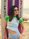 Rock Club Women Short Sleeve Sun Protection Shirt Blue
