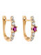 Earrings Hoops 14K Gold with Stones