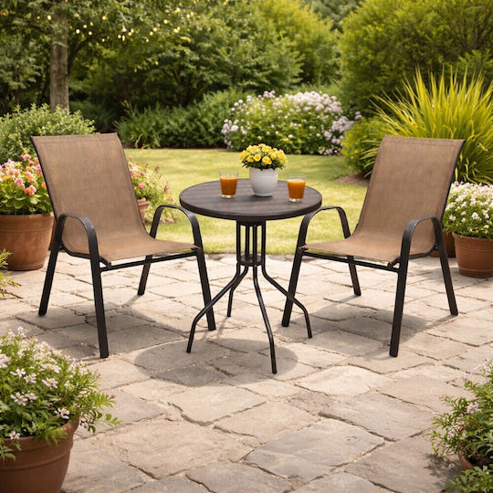 Garten- und Outdoor-Möbelsets Typsatz Speisesaal 3 Stücke Braun