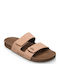 Rivi Leather Men's Sandals in Beige Colour