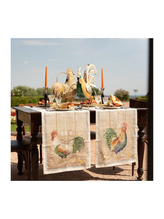 Tessitura Toscana Telerie Runner Leinen Beige