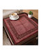 Măsuță În Carouri Cu Broderie Set 4 Bucăți Burgundy