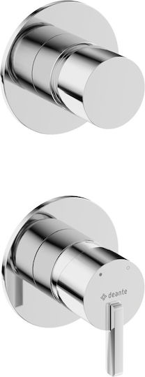 Deante Built-In Mixer & Diverter Set for Shower Silver