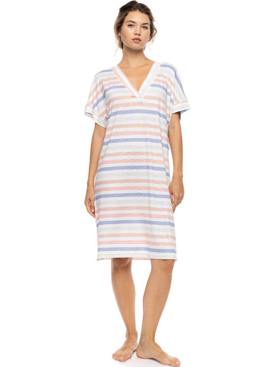 Pink Label Pink Label Sommer Nachthemd Sunset Stripe