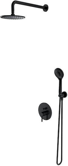 Omnires Set Mixer Telefon Și Cap De Duș Încorporat Pentru Duș Negru