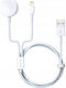 Usb Кабел Devia Кабел За iPhone Apple Watch Бял 2в1 1.2m