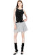 Mwm Slim Bodysuit Studded Neckline Black Γυναικειο Κορμακι Μαυρο