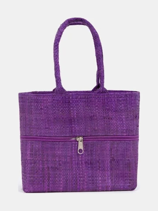 Rock Club Straw Women's Handbag Purple