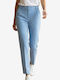 Pantalon Dama Din Țesătură Croială Dreaptă Bleu