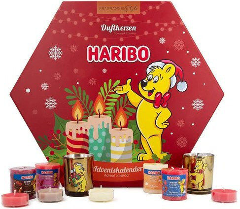 Haribo Weihnachtskerze Glas Lila