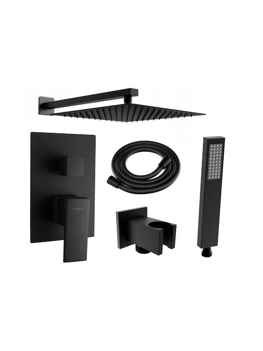 Mexen Built-in Mixer Phone & Shower Head Set for Shower Black