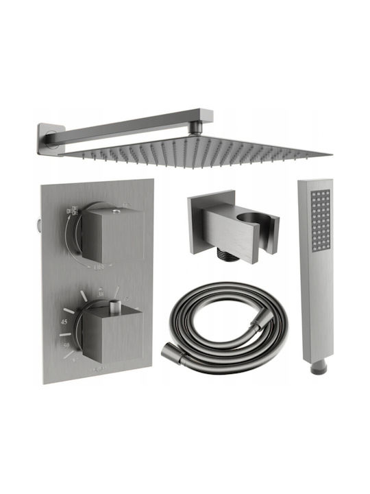 Mexen Built-in Mixer Phone & Shower Head Set for Gray Shower