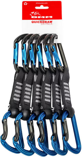 Dmm Shadow Quickdraw Climbing Quickdraws 12 Cm 6-pack Titanium Blue