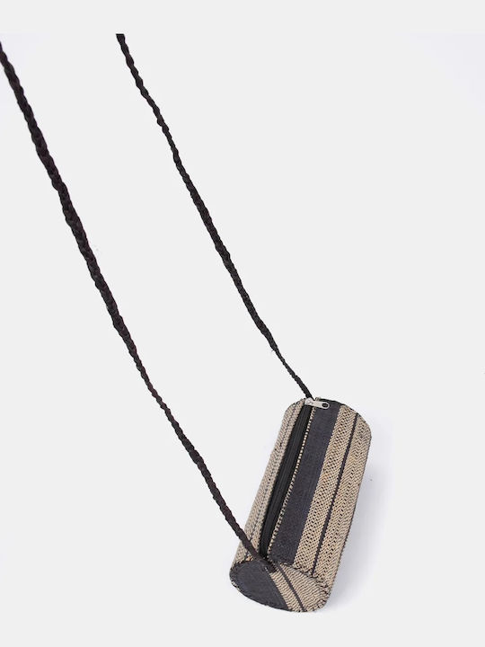 Rock Club Straw Women's Crossbody Black Bag