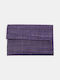 Raffia Large Ψάθινος Γυναικείος Φάκελος Navy Μπλε