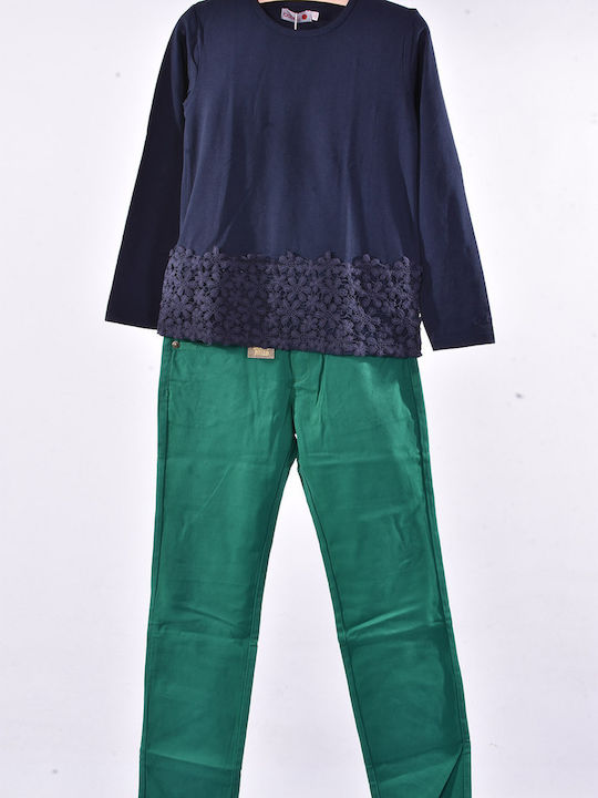 Winter Kinderbekleidungsset 2 Stück Blau-Grün