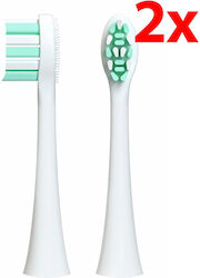 Original Replacement Head Feelo Pro Standard Sonic Toothbrush White 2 Pcs Tongue Cleaning Bristles
