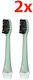 Original Replacement Brush Head Seysso Basic Color Toothbrush 2 Pcs Aqua Grey Reaches Hard-to-access Areas