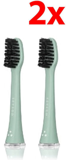 Original Replacement Brush Head Seysso Basic Color Toothbrush 2 Pcs Aqua Grey Reaches Hard-to-access Areas