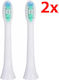 Original Oro-med Sonic Toothbrush Head 2 Pcs Gentle On Gums