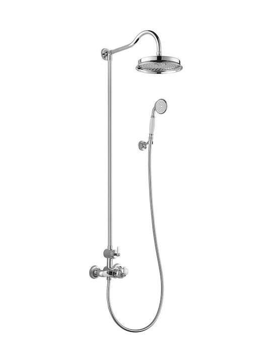 Omnires Duschsäule mit Wannenbatterie Silbern Omnires Duschsäule mit Wannenbatterie Silbern