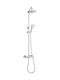 Omnires Adjustable Shower Column with Bathtub Mixer Silver