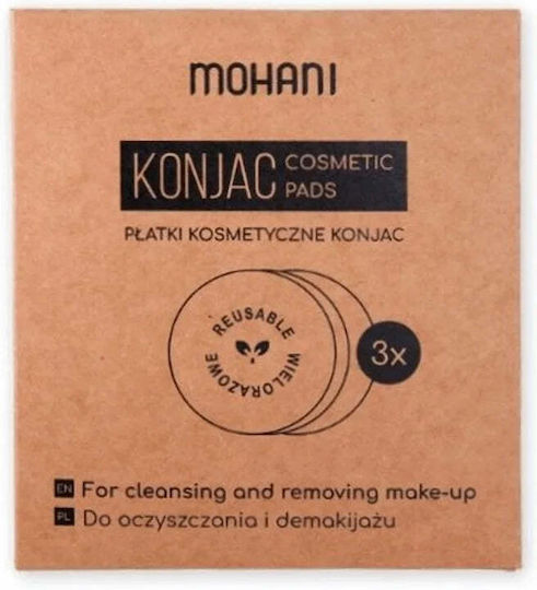 Mohani Mohani Konjac Sponges Facial Cleansers with Moisturizing Action 3 Pieces