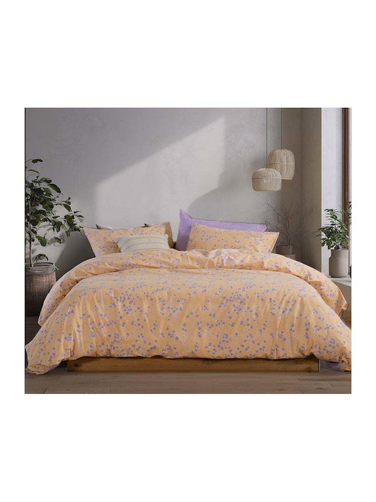 Nef-Nef Homeware Floriva Bettlaken Set Doppel 200x270cm Gelb (4 Stück)